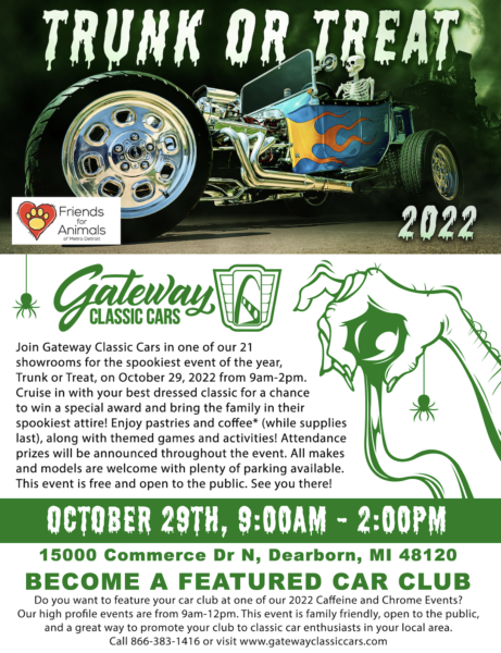 Gateway Classic Cars Trunk or Treat Offsite Adoption Event